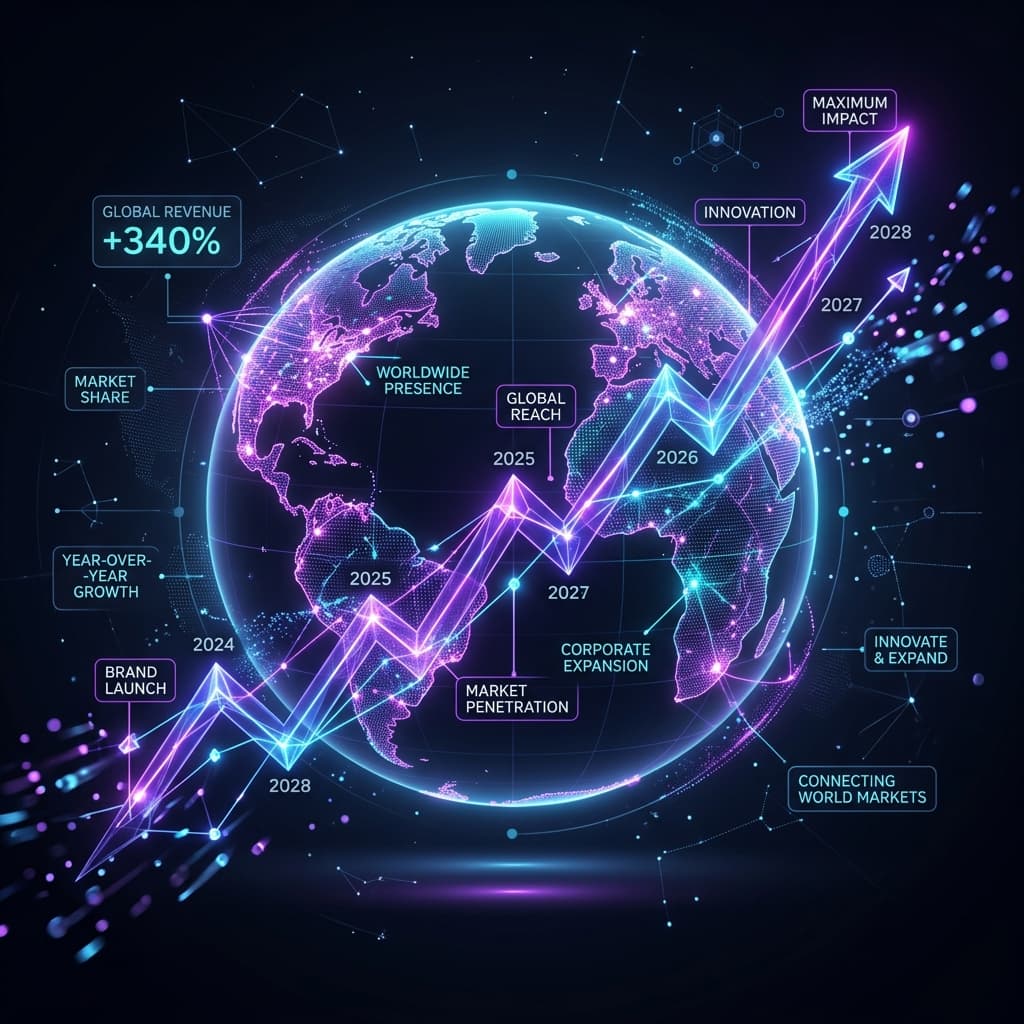 3D Brand Growth & Expansion Graphic