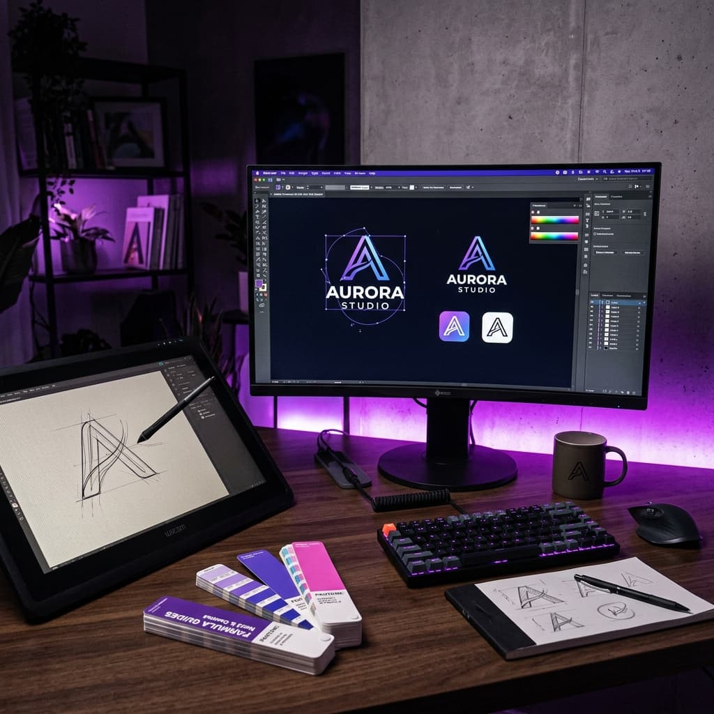 Logo Sketching Workspace desk
